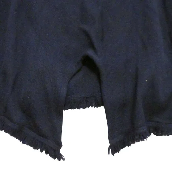 HIGH Womens S Navy Blue Wool Turtleneck Short Sweater Long Sleeve Lightweight - Picture 10 of 16